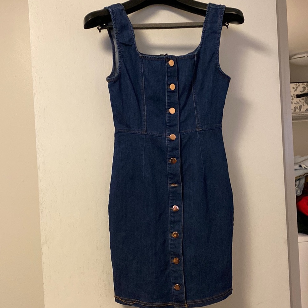 Denim button up dress